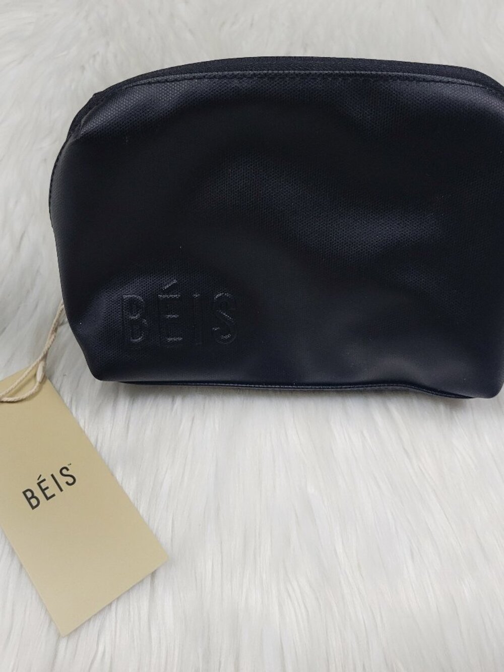 New BEIS The Small Cosmetic Pouch Bag Travel Case Black NWT